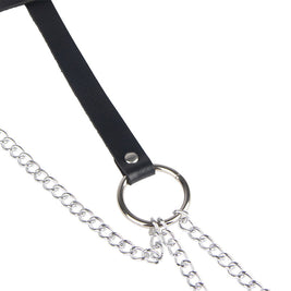 Subblime - Cintura Con Anello In Pelle Nera Taglia Unica