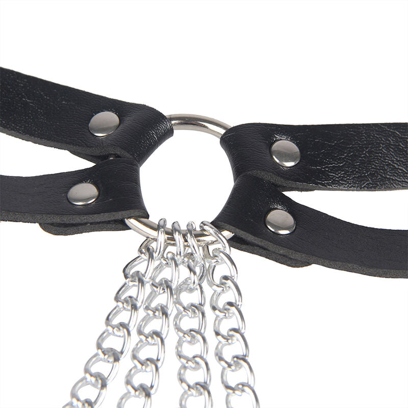 Subblime - Cintura Con Anello In Pelle Nera Taglia Unica