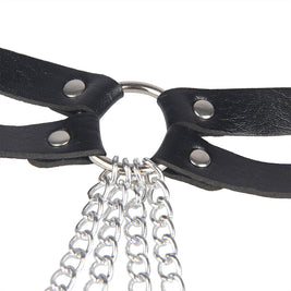 Subblime - Cintura Con Anello In Pelle Nera Taglia Unica