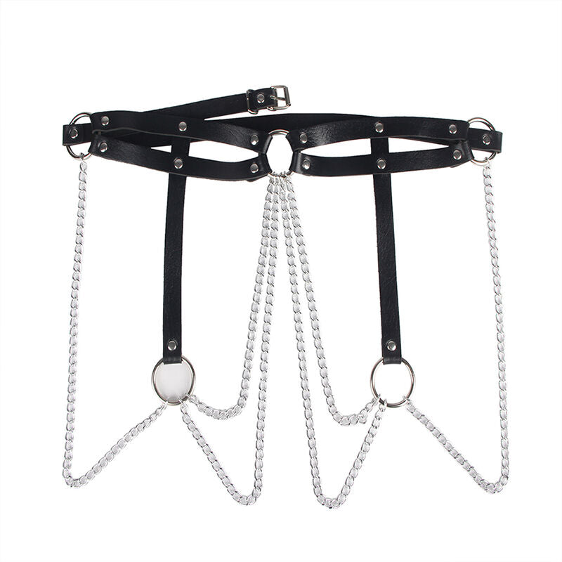 Subblime - Cintura Con Anello In Pelle Nera Taglia Unica