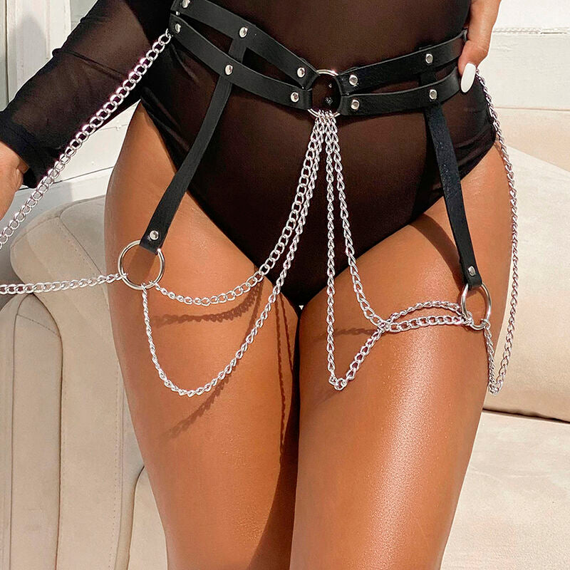 Subblime - Cintura Con Anello In Pelle Nera Taglia Unica