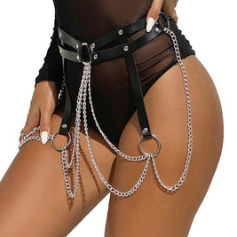 Subblime - Cintura Con Anello In Pelle Nera Taglia Unica