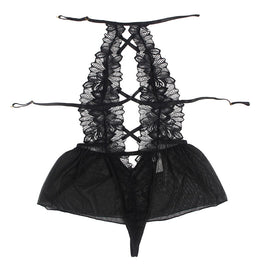 Subblime - Teddy Cuello Halter Espalda Descubierta Encaje Negro S/M