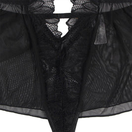 Subblime - Teddy Cuello Halter Espalda Descubierta Encaje Negro S/M