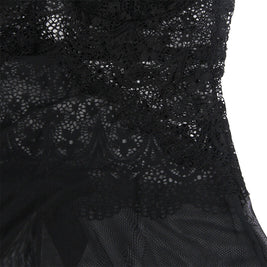 Subblime - Babydoll Tela De Tul Detalle Encaje Y Flor Negro S/M