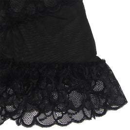 Subblime - Babydoll Con Tirantes Ajustables Y Estampado Floral De Encaje Transparente Negro S/M