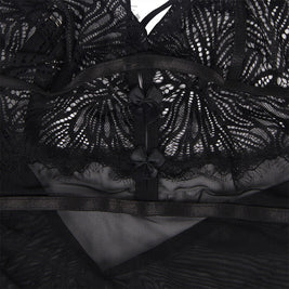 SUBBLIME - BABYDOLL CON SPALLINE REGOLABILI IN PIZZO NERO L/XL