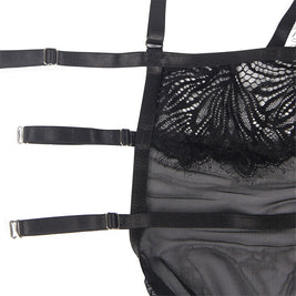 Subblime - Babydoll Con Tirantes Ajustables De Encaje Negro S/M