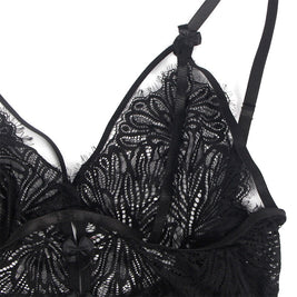 Subblime - Babydoll Con Tirantes Ajustables De Encaje Negro S/M