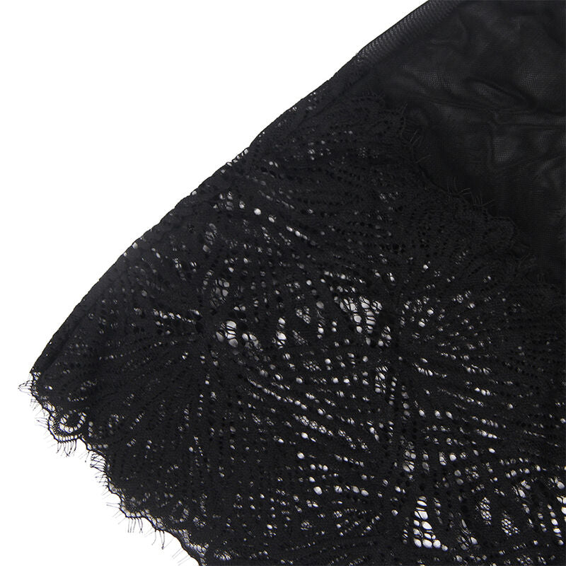 Subblime - Babydoll Con Tirantes Ajustables De Encaje Negro S/M