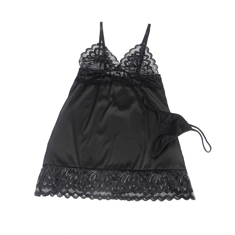 Subblime - Babydoll Con Estampado Floreale Pecho Negro S/M