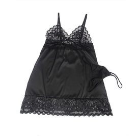 Subblime - Babydoll Con Estampado Floreale Pecho Negro S/M