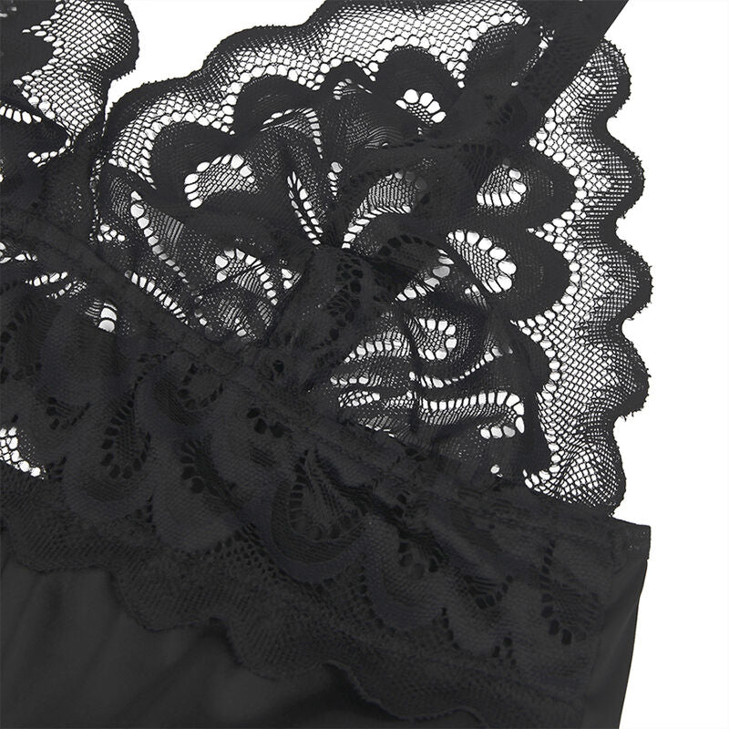 Subblime - Babydoll Con Estampado Floreale Pecho Negro S/M
