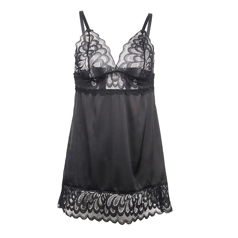 Subblime - Babydoll Con Estampado Floreale Pecho Negro S/M