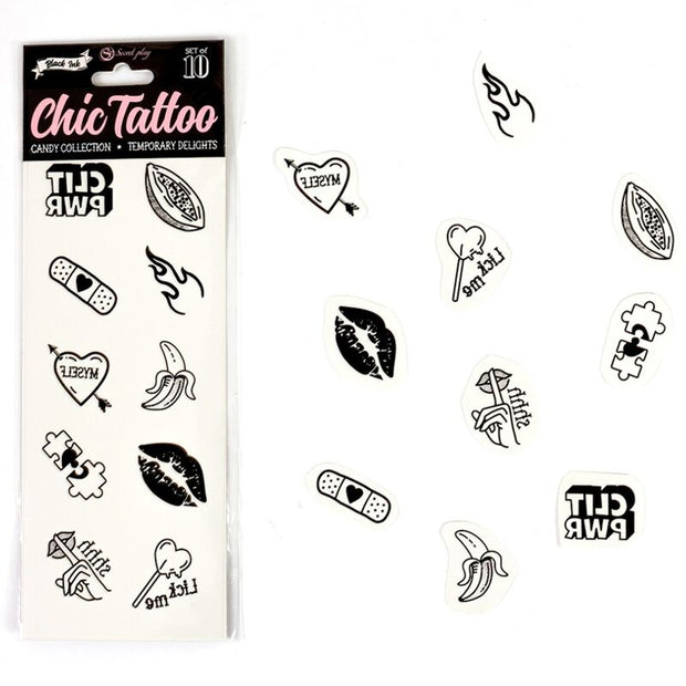 Secret Play - Set Di 10 Tatuaggi Temporanei Della Collezione Candy