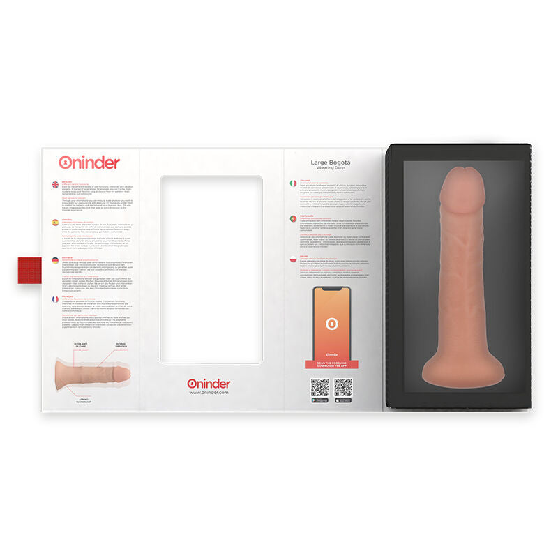 Oninder - Grande Dildo Vibratore Bogotá 9 Velocità Naturale 22 Cm -O- 4,5 Cm - App Gratuita