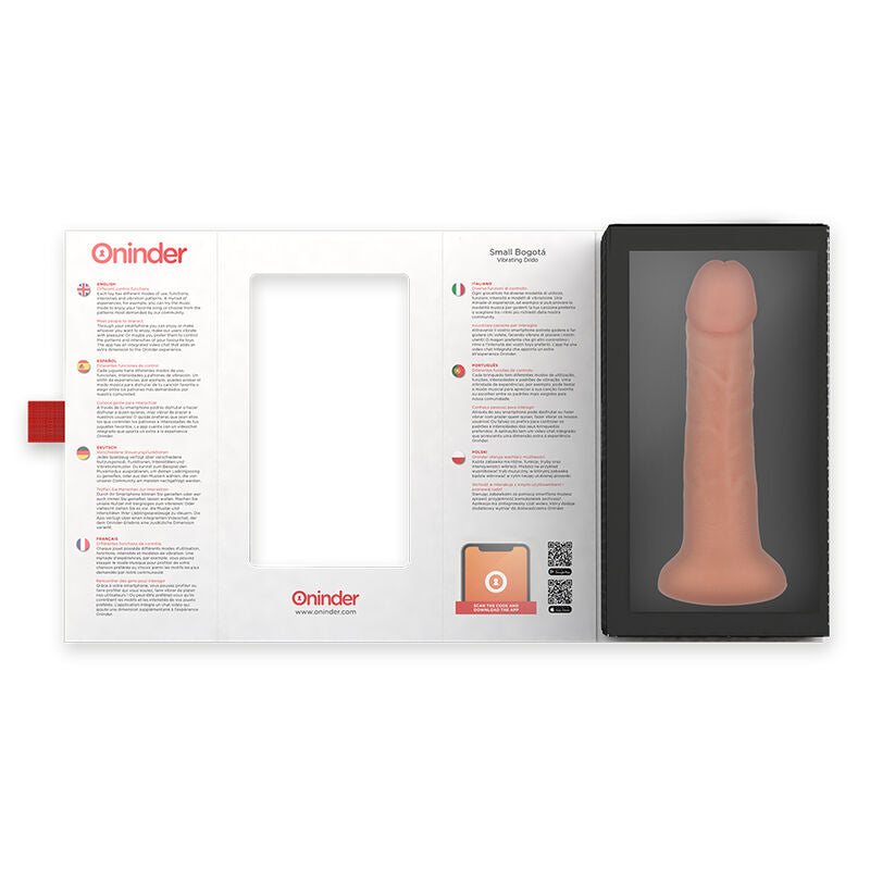 Oninder - Piccolo Dildo Vibratore Bogotá 9 Velocità Naturale 17,5 Cm -O- 4 Cm - App Gratuita