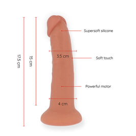 Oninder - Piccolo Dildo Vibratore Bogotá 9 Velocità Naturale 17,5 Cm -O- 4 Cm - App Gratuita