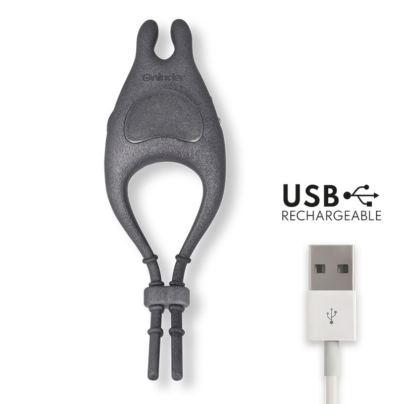 Oninder - Pampa Anello Vibratore Regolabile Ricaricabile Con Stimolatore Clitorideo 10 Velocità - App Gratuita