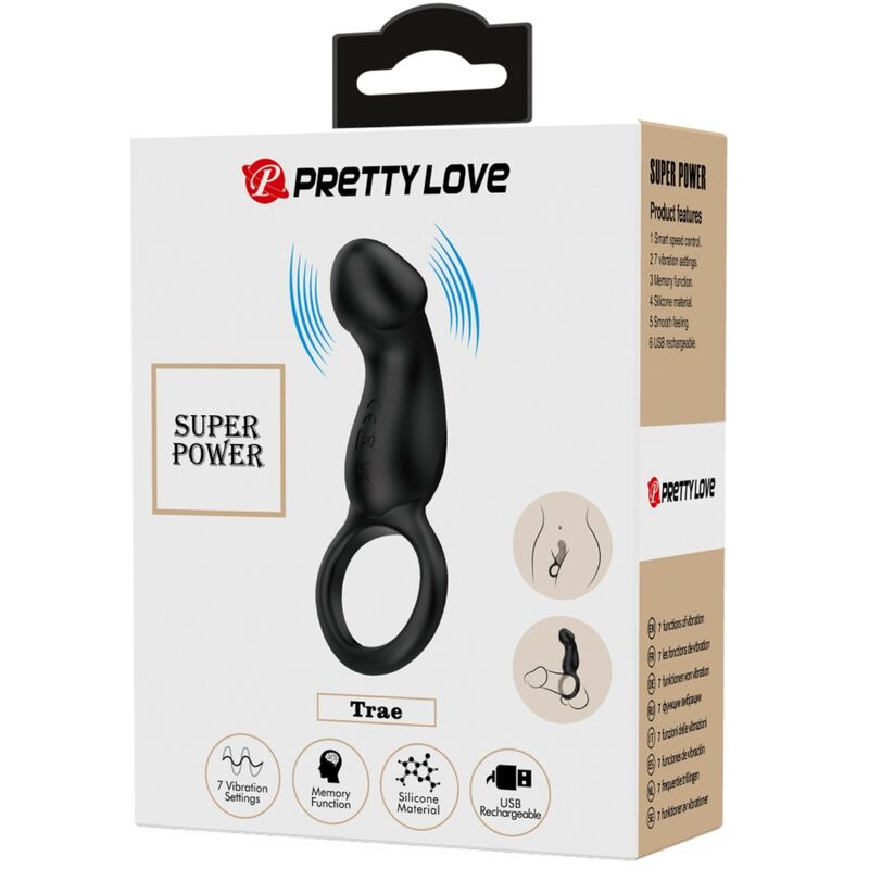 PRETTY LOVE - ANELLO ANALE E VIBRATORE WARREN BLACK