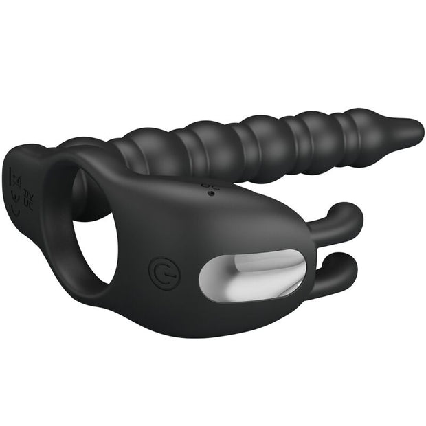 Pretty Love - Anello Per Pene Blackney Con Dilatatore Vibrante Nero