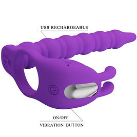 Pretty Love - Anello Per Pene Blackney Con Dilatatore Vibrante Lila