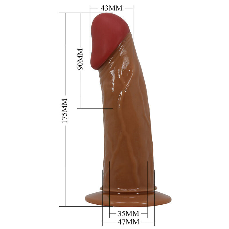 Pretty Love - Slip Starks Harness Dildo Vibrante Multivelocità 17,5 Cm Marrone Chiaro