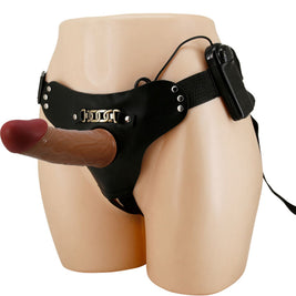 Pretty Love - Slip Starks Harness Dildo Vibrante Multivelocità 17,5 Cm Marrone Chiaro