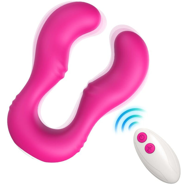 Vibratore Doppio con Telecomando Wireless Fucsia Premium