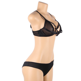 Subblime - Set Due Pezzi Di Reggiseno Trasparente E Strisce S/M