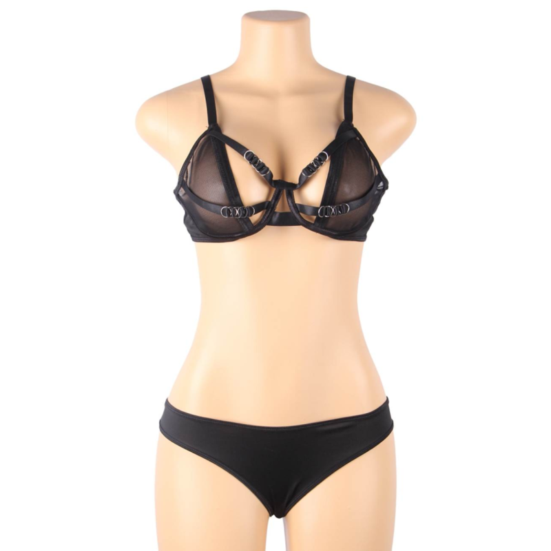 Subblime - Set Due Pezzi Di Reggiseno Trasparente E Strisce S/M