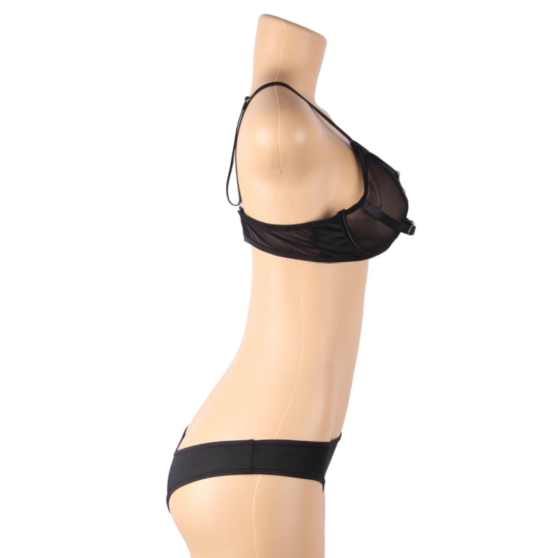 Subblime - Set Due Pezzi Di Reggiseno Trasparente E Strisce S/M