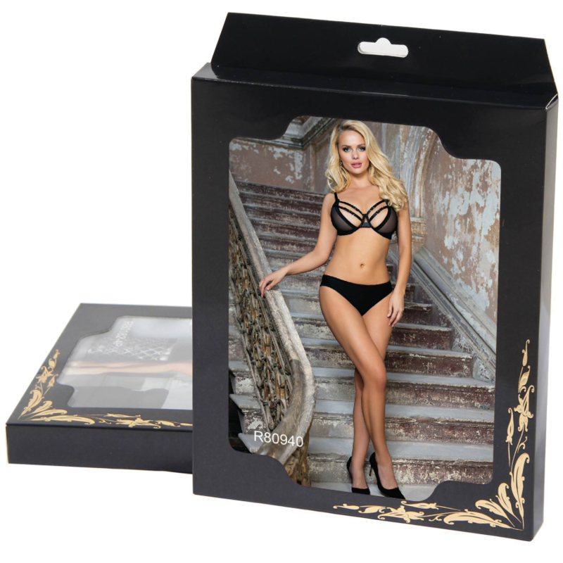 Subblime - Set Due Pezzi Di Reggiseno Trasparente E Strisce S/M