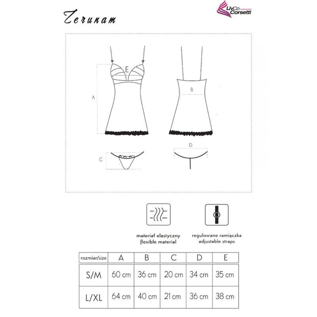 Livco Corsetti Fashion - Set Zerunam Babydoll + Tanga Negro