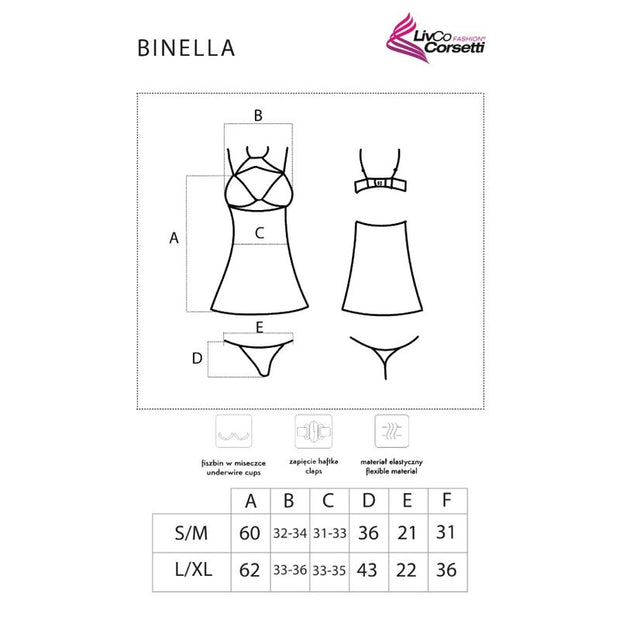 Livco Corsetti Fashion - Set Binella Babydoll + Tanga Negro