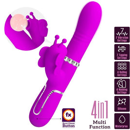 Pretty Love - Vibratore Coniglio Multifunzione 4 In 1 Farfalla Fucsia