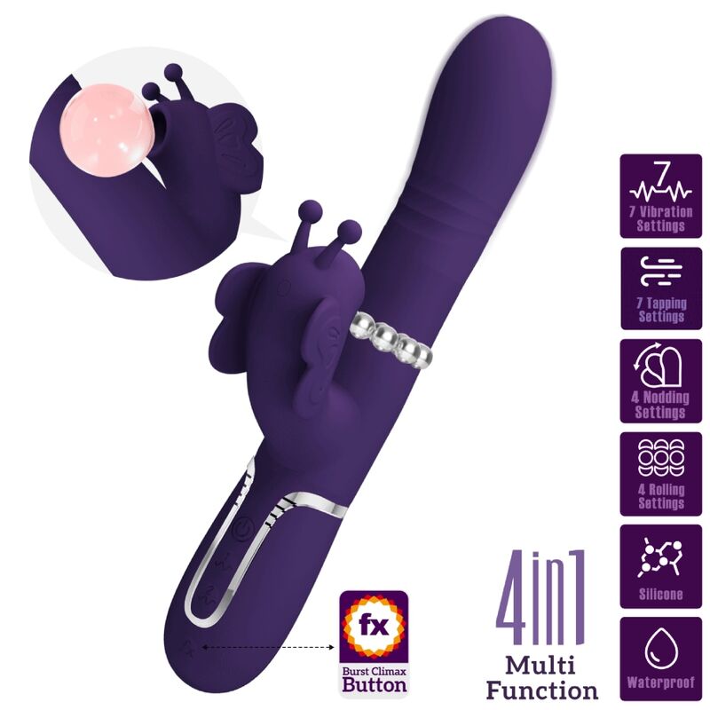 Intense Vibratore Rabbit Multifunzione con Stimolatore Farfalla - immagine 10