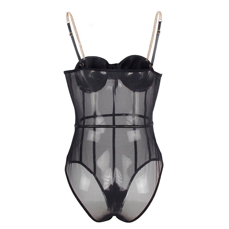 SUBBLIME - BODY CON BRETELLE A CATENA NERA L/XL