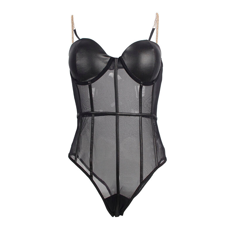 SUBBLIME - BODY CON BRETELLE A CATENA NERA L/XL