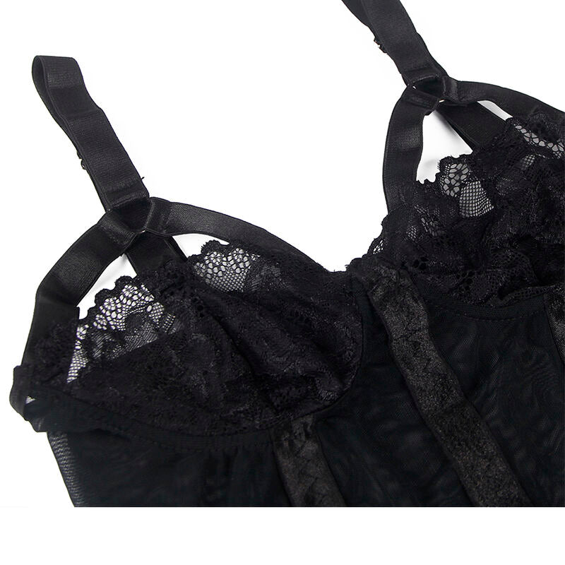 Subblime - Teddy Con Liguero Detalle Tiras Pecho Negro S/M