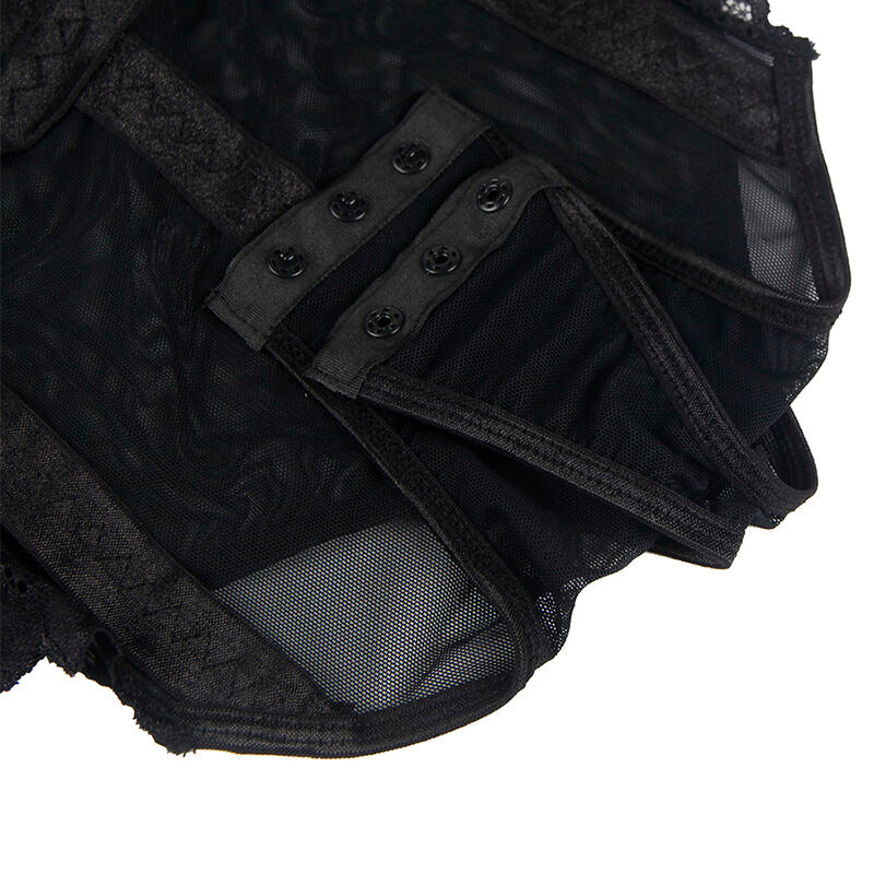 Subblime - Teddy Con Liguero Detalle Tiras Pecho Negro S/M