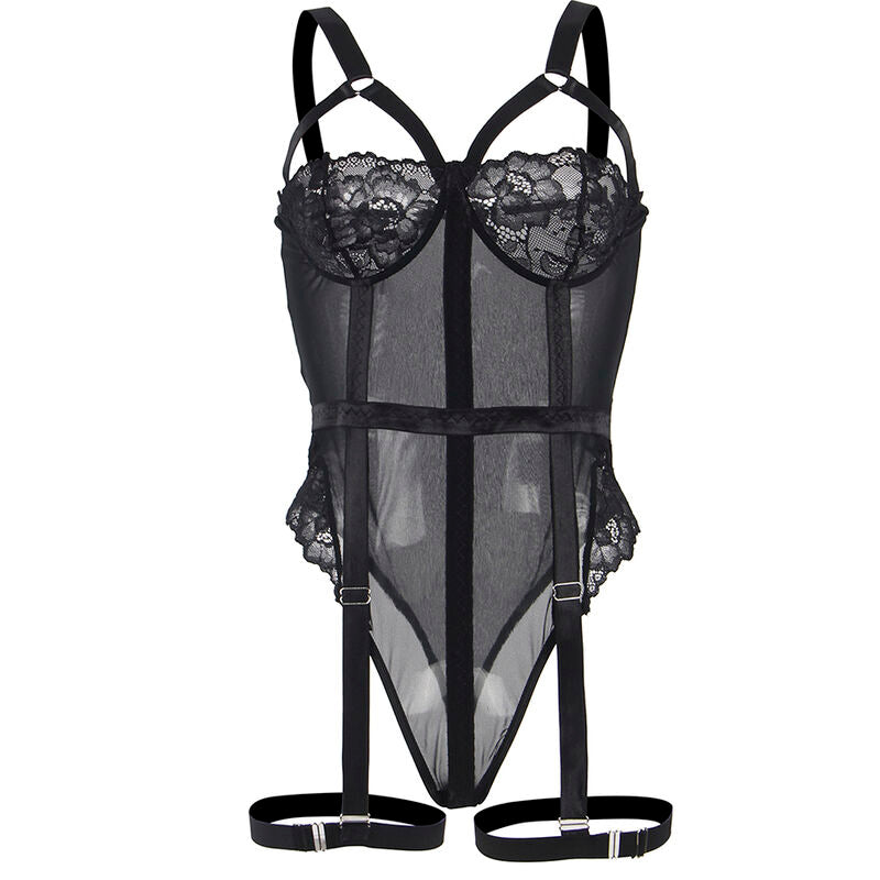 Subblime - Teddy Con Liguero Detalle Tiras Pecho Negro S/M