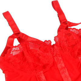 Subblime - Teddy Con Liguero Detalle Tiras Pecho Rojo S/M