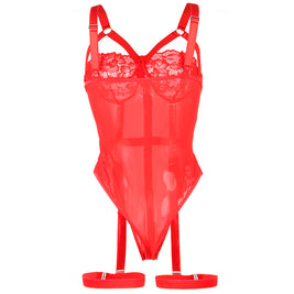 Subblime - Teddy Con Liguero Detalle Tiras Pecho Rojo S/M