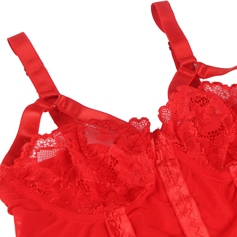 Subblime - Teddy Con Liguero Detalle Tiras Pecho Rojo S/M