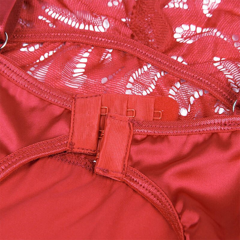 Subblime - Babydoll Satinado Con Encaje Rojo S/M
