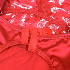 Subblime - Babydoll Satinado Con Encaje Rojo S/M