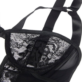 Subblime - Teddy Con Liga Detalle Encajes Y Tiras Negro S/M