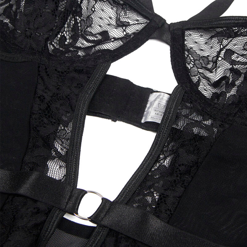 Subblime - Teddy Con Liga Detalle Encajes Y Tiras Negro S/M