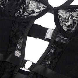 Subblime - Teddy Con Liga Detalle Encajes Y Tiras Negro S/M